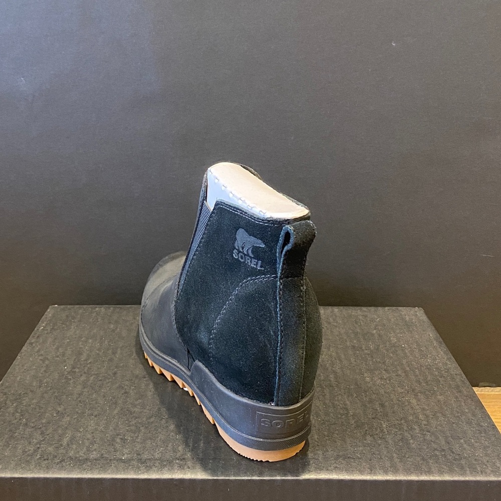 Sorel Evie Black Lug Sole Wedge Ankle Pull on Bootie Boots Shoes Multi Size NEW - Picture 8 of 10